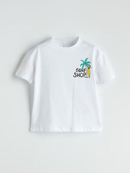 Bisiklet Yaka Bask?l? Erkek ?ocuk Ti??rt