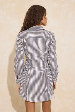 Cok Renkli Cizgili Buzgulu K?sa / Mini Dokuma Elbise TWOSS26EL00089 - Trendyolmilla фото 4