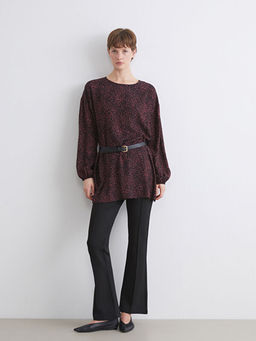 Bisiklet Yaka Desenli Bluz