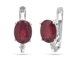 Серьги из серебра рубин корунд, SL-RIC78
