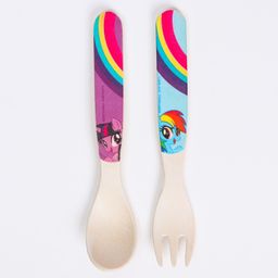 Набор детских столовых приборов из бамбука: вилка и ложка Искорка, My Little Pony - Hasbro фото 5