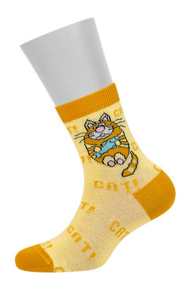 (Omsa) Calzino 21P66 (кот и пес) giallo