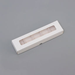 Цена за 2 шт. Коробка для 5 конфет с окном, с тонкими разделителями, белый 21×5.5×3.3 см