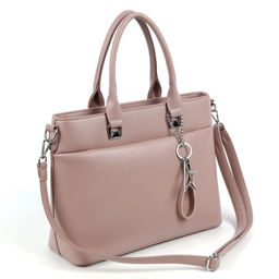 Женская деловая сумка с двумя отделениями на молниях из эко кожи 893053 Лайт Пинк