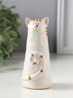 Сувенир керамика "Полосатый котик, хвост рогаликом" 4,7х4,7х10,1 см