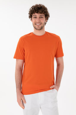 Erkek Regular Fit Bisiklet Yaka Nar _i_e_i Basic Ti__rt Sepette S_rpriz _ndirim