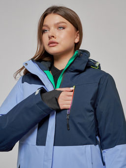 Горнолыжная куртка женская зимняя фиолетового цвета 33307F