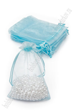 Мешочек из органзы 10*14 см (50 шт) SF-7584, голубой