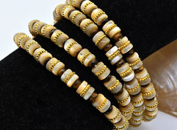 Браслет из перламутра диски 5*2мм цв.кремовый, 16см