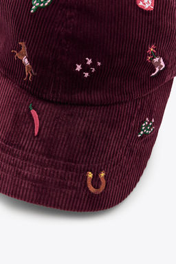 EMBROIDERED CORDUROY CAP - Zara фото 5