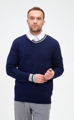 Пуловер F221-15-833 d.blue-grey melange - Fine joyce фото 2