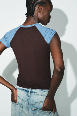 SHORT SLEEVE RAGLAN T-SHIRT - Zara фото 8