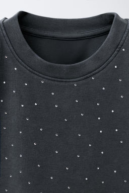 STRASS WASHED-EFFECT T-SHIRT - Zara фото 3
