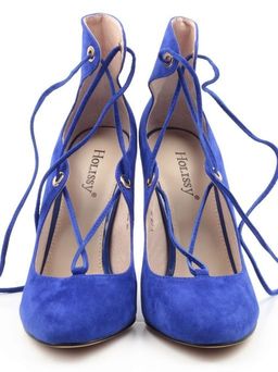 06-V-238 BLUE Туфли женские (натуральная замша) - Фабричный китай фото 8