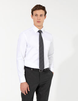 Beyaz Regular Fit Uzun Kollu Klasik G_mlek