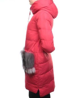 Y017-617 RED Пальто зимнее женское (био-пух) - Fashion фото 6