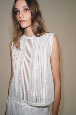 BLUSA ROM?NTICA BORDADA ZW COLLECTION / Blanco - Zara фото 2