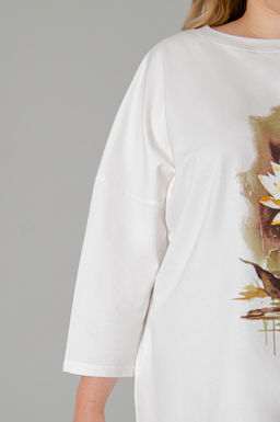 Арт. 2377 Костюм с брюками женский 52-60 (5 шт) Цвет:молочный,темно-коричневый