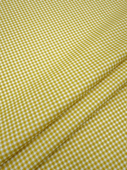 Сатин Клетка (0.3*0.3см) цв.горчично-желтый, ш.2.35м, хлопок-100%, 115гр/м.кв - Купава фото 2