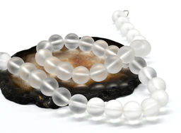 Бусы шарик 12мм из хрусталя матового искусственного, 47см.