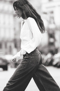 Z1975 WIDE-LEG HIGH-WAIST FULL LENGTH JEANS - Zara фото 3