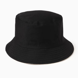 Панама женская однотонная, двухсторонняя, бежевый, чёрная, размер 56-58