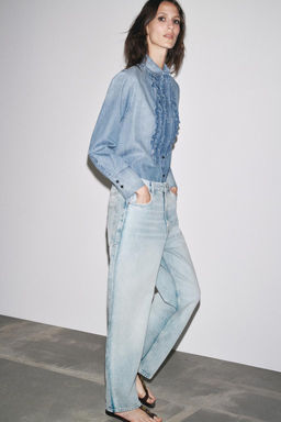 JEANS ZW COLLECTION RELAXED MID-WAIST - Zara фото 4