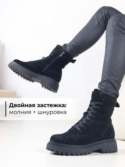 Ботинки 327.asteria.bl черный замш/Мех