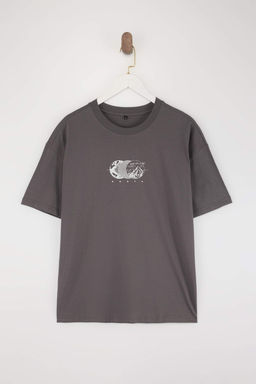 TRENDYOL MAN Siyah Oversize/Genis Kesim Bask?l? %100 Pamuklu T-Shirt TMNSS23TS00261 - Trendyolmilla фото 52