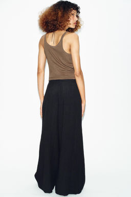 PANTAL?N PAREO ANCHO / Negro - Zara фото 8