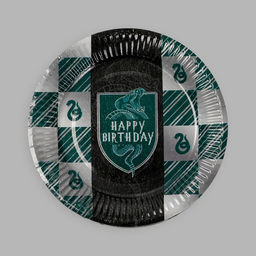 Тарелка бумажная Happy Birthday, цвет зеленый, набор 6 шт, 18 см - Страна карнавалия фото 3