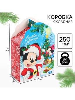 Коробка подарочная складная Счастливого Нового года, 17?25?8 см, Микки Маус