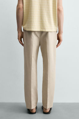 PANTAL?N CHINO STRAIGHT FIT ALGOD?N - LINO / Beige vigor?