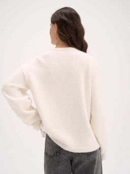 Джемпер с шерстью енота "Молоко" женский