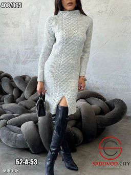 Вязанное женское платье с разрезом - Bruno фото 6