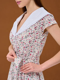 Платье с большим воротником белое OD-720-5 - Tantino фото 8