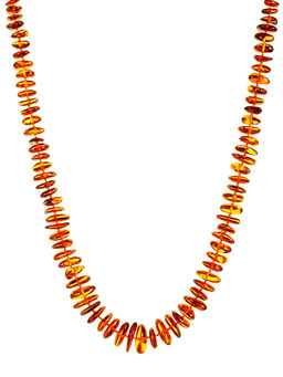 Бусы из натурального цельного янтаря Шайбы коньячные