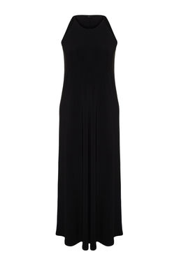 TRENDYOLMILLA Siyah Soyut Halter Yaka A-line/Can Ac?lan Esnek Maxi Orme Kalem Elbise TWOSS24EL00558 фото 13