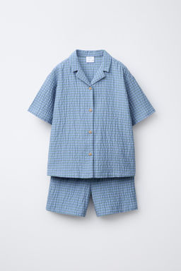 6-14 YEARS/ CHECKED SHIRT AND BERMUDA PYJAMAS