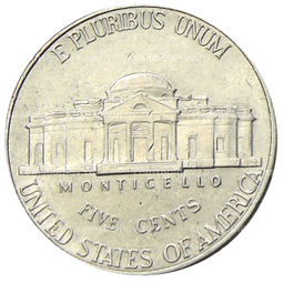Монета 5 центов 2003 года D США