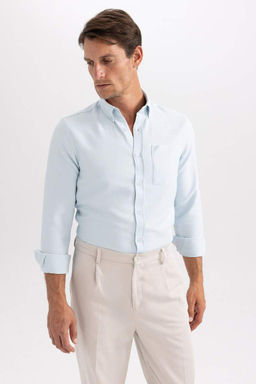 Рубашка приталенного кроя с длинным рукавом - Defacto фото 7