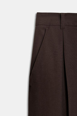 STRAIGHT-LEG DARTED TROUSERS