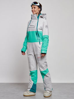 Горнолыжный комбинезон женский зимний зеленого цвета 2320Z