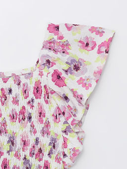 Kare Yaka ?i?ekli K?sa Kollu K?z ?ocuk Ti??rt - Waikiki фото 2