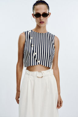 BELTED LINEN BLEND LONG DRESS - Zara фото 6
