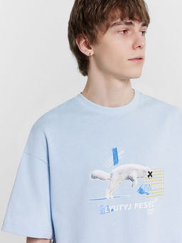 Футболка мужская голубая с принтом Lyutyj pesec* trash only - Mark formelle фото 6