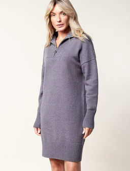Платье с воротом на молнии из пряжи с кашемиром - Vilatte фото 2