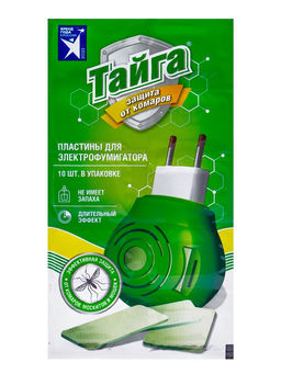 Цена за 7 шт. Пластины от комаров Тайга Family, инсектицидные, 10 шт.