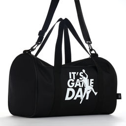 Сумка спортивная на молнии TEXTURA, с подкладкой, с длинным ремнём, маленький размер, чёрная