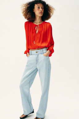 SATIN BALLOON BLOUSE